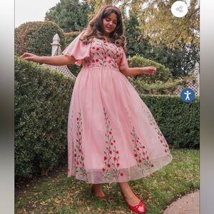 NWT JessaKae Berry Garden tulle midi maxi Dress XL